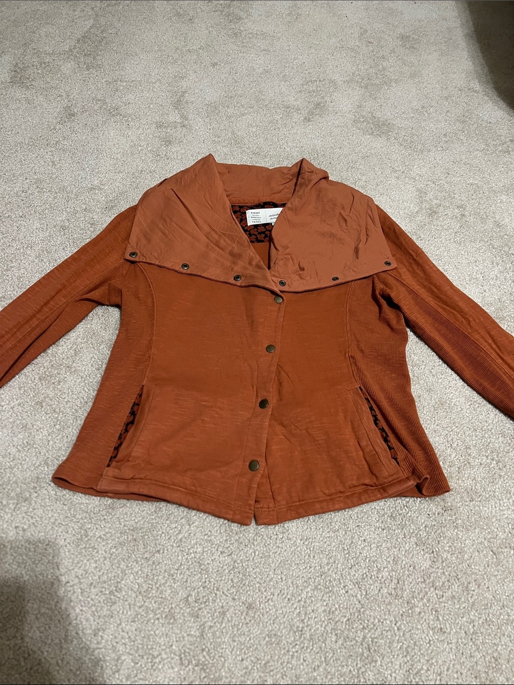 Anthropologie Rust Orange Lightweight Women's Sweater Jacket